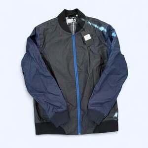Five Four Crowe Men's Bomber Jacket Black Navy Blue Zip Up
